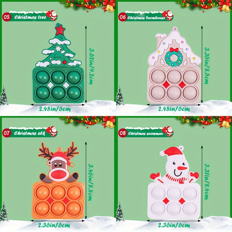 8pcs Christmas Bubble Joy Gift Stress Relief Squeeze Toys