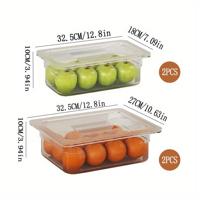 4pcs Refrigerator Storage Box Stackable Sealed Food Container