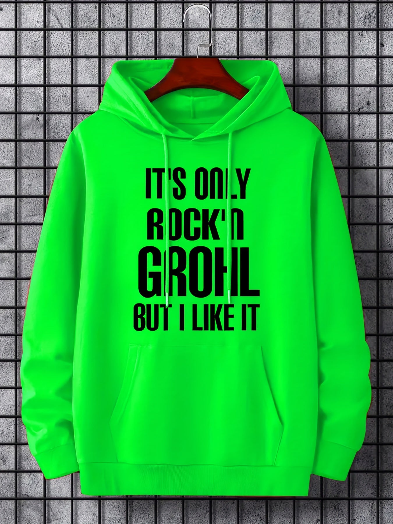 Men's Letter Print Hoodie Casual Hooded Sweatshirt