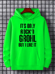 Men's Letter Print Hoodie Casual Hooded Sweatshirt