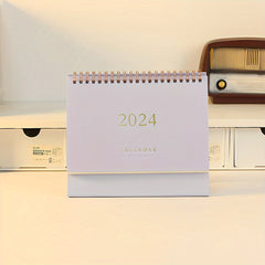 Pastel Purple Bronzing Desk Calendar Planner for School Office