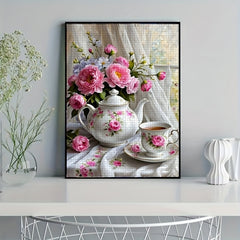 1000pcs Floral Puzzle Pink Roses Teapots Cups Jigsaw for Adults & Families