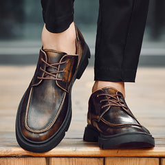 Men's Derby Shoes Elastic Panel Lace-up Front Business Formal Wedding
