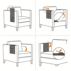 Waterproof Stitching Armrest Cover with Storage Pocket for Sofa Couch