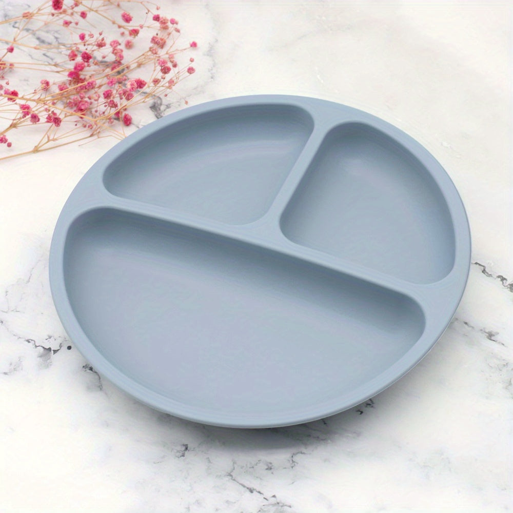 Silicone Kids Plates Baby Suction Bowl Anti Slip & Separate Compartment