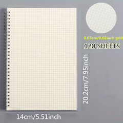 Waterproof Side Spiral Notebook 20 X 14cm Transparent Cover Blank Lined Grid