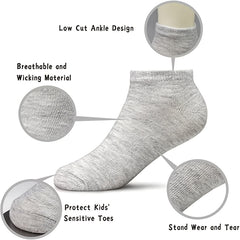 25 Pairs Boys Kids Ankle Socks Casual Plain Breathable Comfy Low Cut Boat Socks