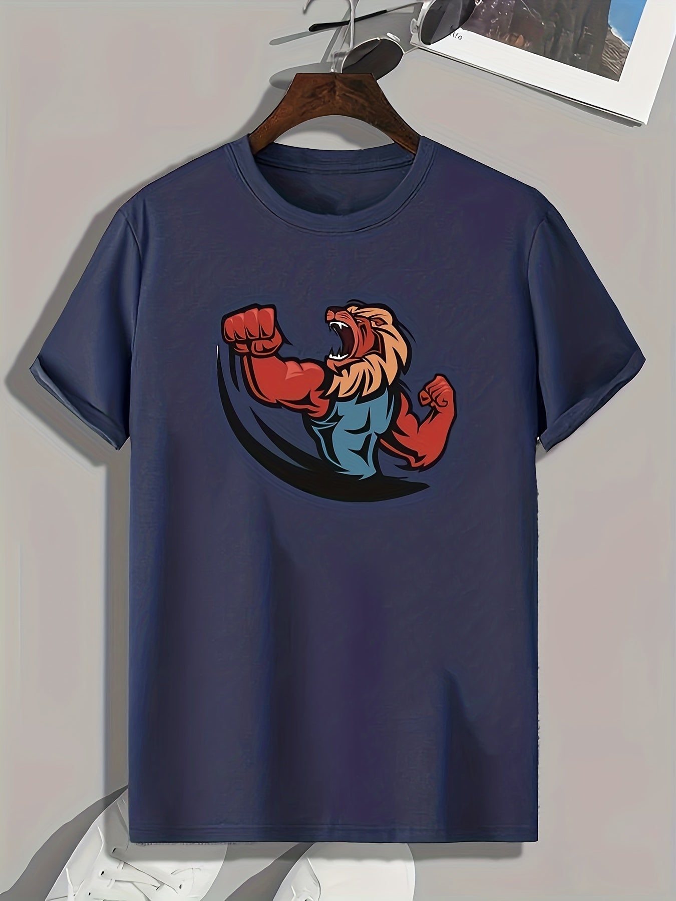 Lion Print Men's Graphic T shirt Casual Tees For Summer