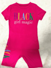 Letter Print Casual T shirt & High Waist Shorts Set