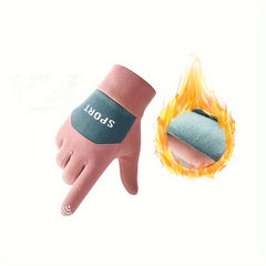 Warm Gloves Velvet Thick Outdoor Gloves For Driving Cycling Anti Slip