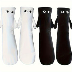 6 Pairs Hand In Hand Magnetic Socks Couple Crew Sock Xmas