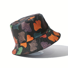 Unisex Ginkgo Leaf Sunshade Bucket Hat - Outdoor Vacation