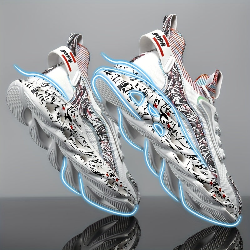 Men's Lace-up Blade Sneakers Graphic Athletic Shoes Lightweight