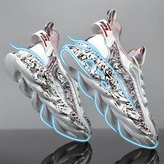 Men's Lace-up Blade Sneakers Graphic Athletic Shoes Lightweight