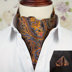 Men's Neckerchief Handkerchief Set Paisley Jacquard Necke...