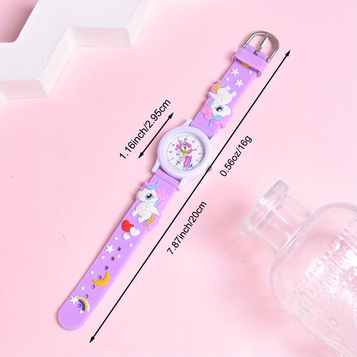 Kids 3D Cartoon Quartz Watch Silicone Strap Plastic Case Gift