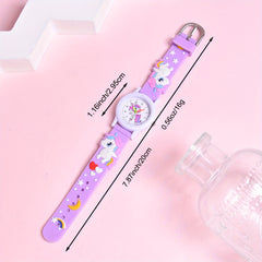 Kids 3D Cartoon Quartz Watch Silicone Strap Plastic Case Gift