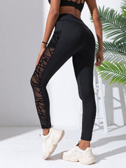 Mesh Contrast Yoga Pants High Stretch Leggings