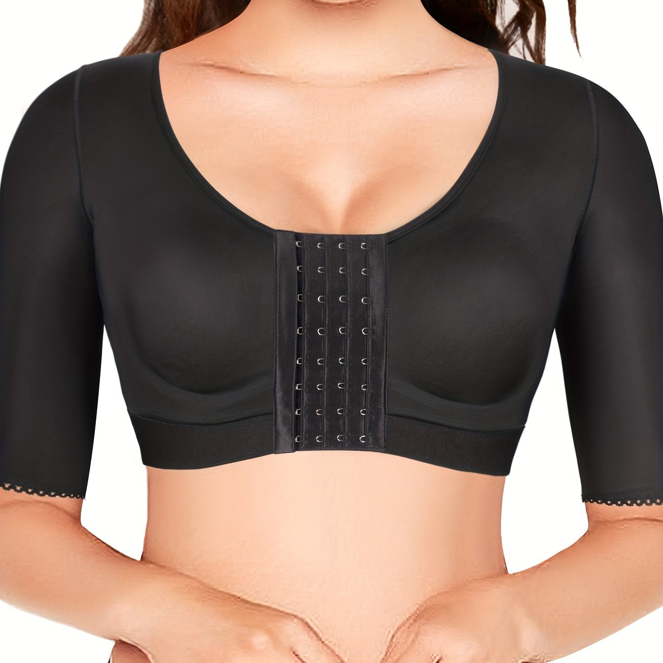 SCARBORO Front Buckles Shaper Tops Compression Arm Shapewear
