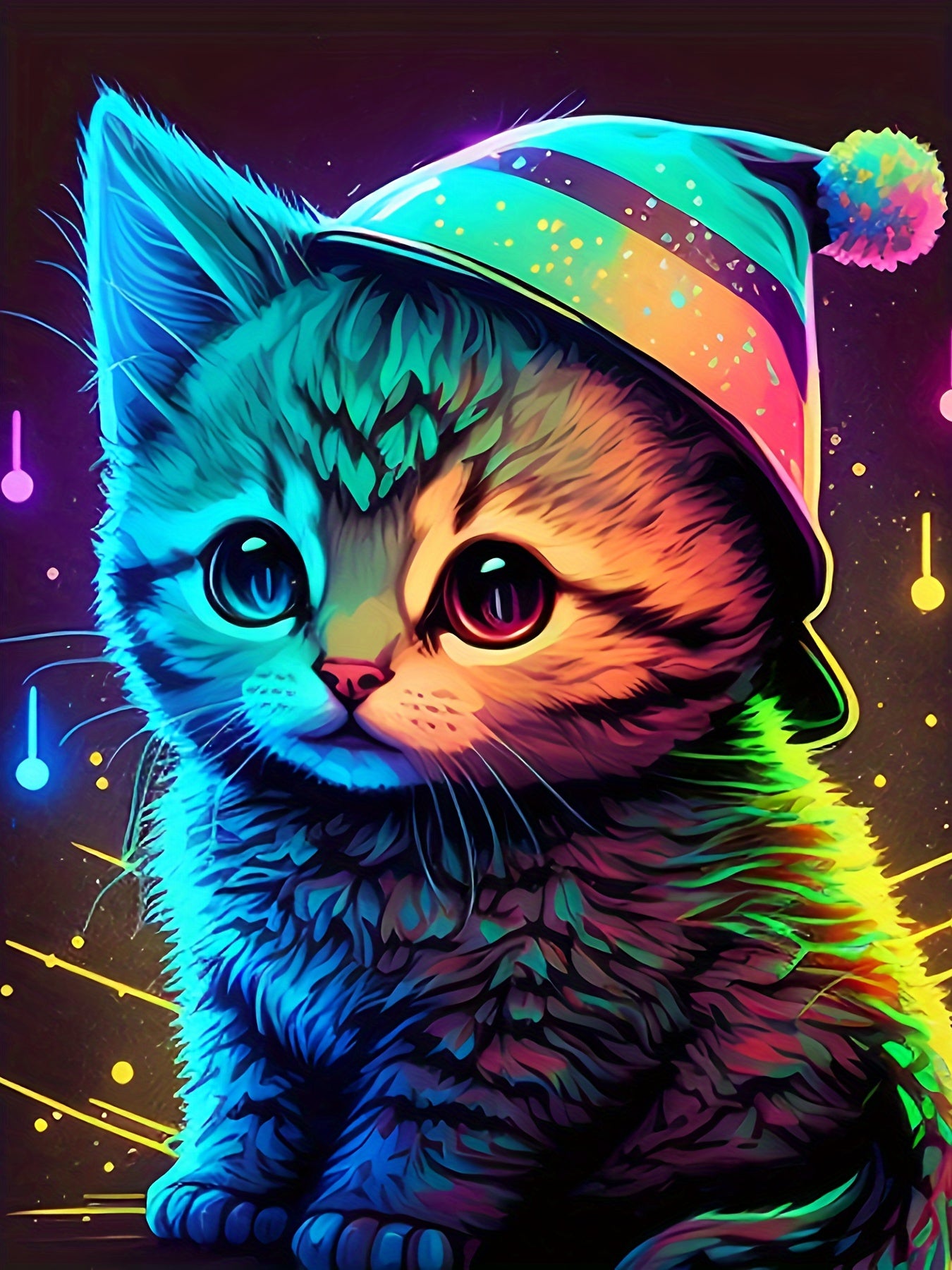 3D Dreamy Kitty Graphic Short Sleeve T-shirt For Girls