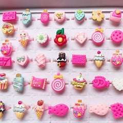 10pcs Girls Cartoon Heart Ring Set for Holiday Gift