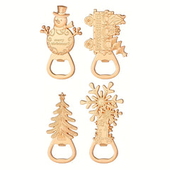 4pcs Snowman Christmas Tree Wine Opener Set