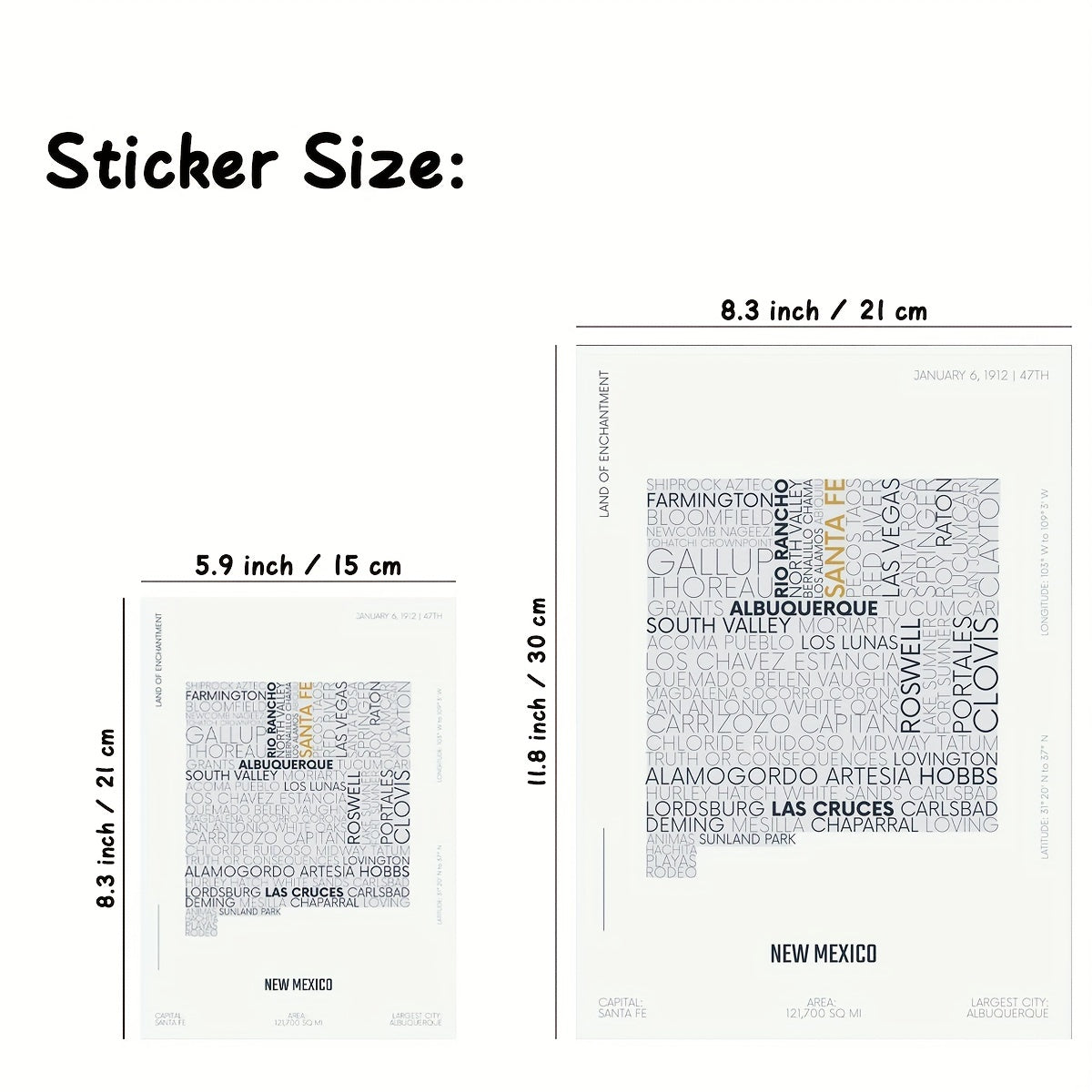 Mexico State Letter Maps Stickers for Children