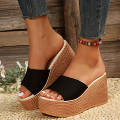 Women's Platform Wedge Sandals Slip On Slide Casual Summer Sandals