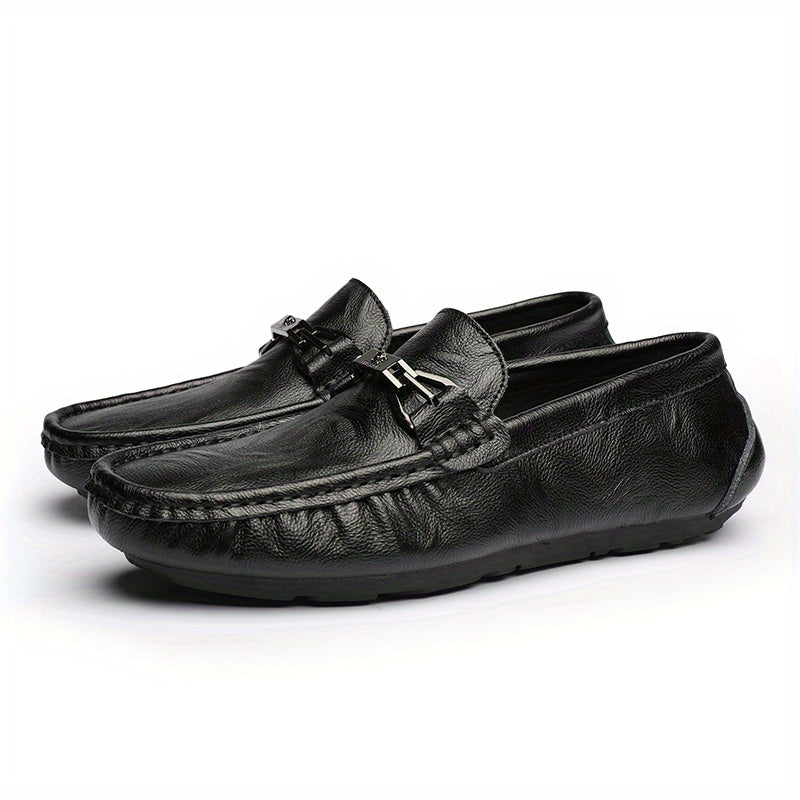 Women's Metal Buckle Loafers Slip On Soft Sole Anti skid Casual Flats Shoes