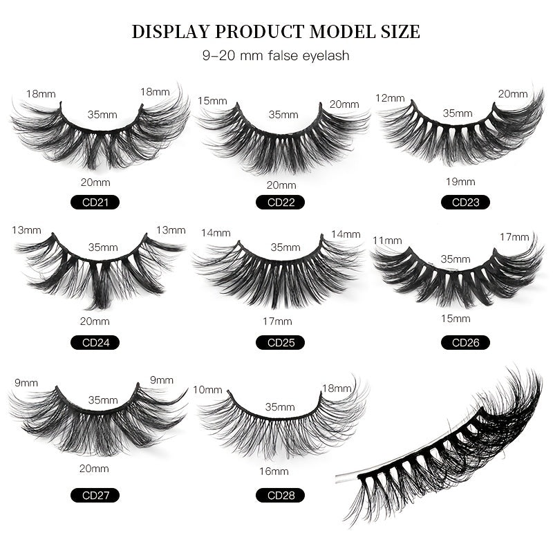 6 Pairs 8D Faux Mink Hair Lashes Thick False Eyelashes