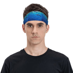 Dolphin Print Unisex Sports Headband Sweat Wicking Stretchy Polyester