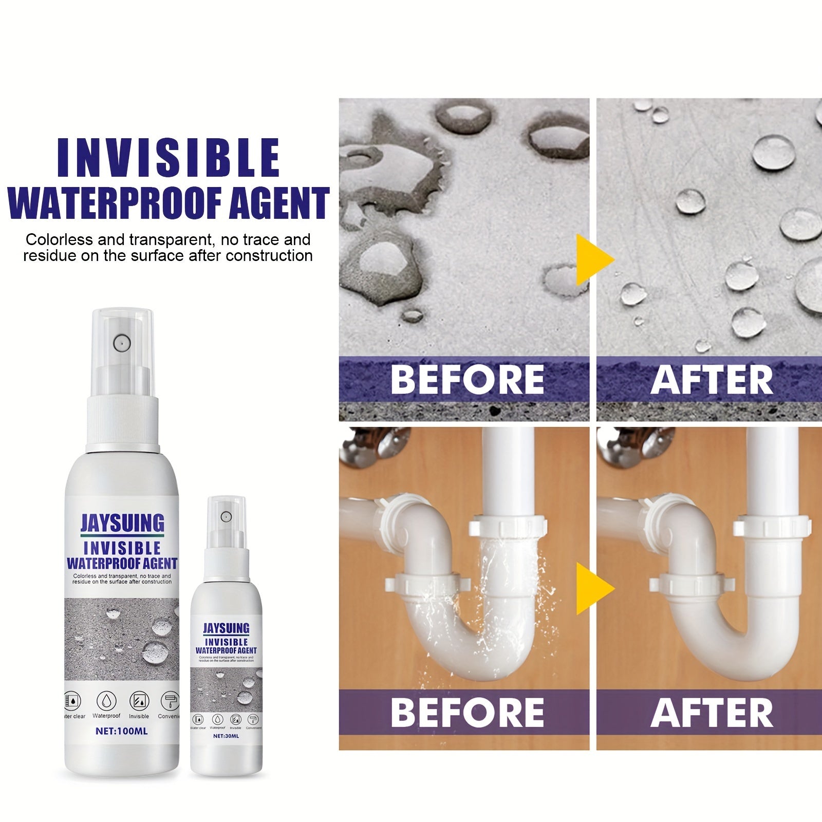 Waterproof Agent Bathroom Infiltration Nano Spray Adhesive - Transparent