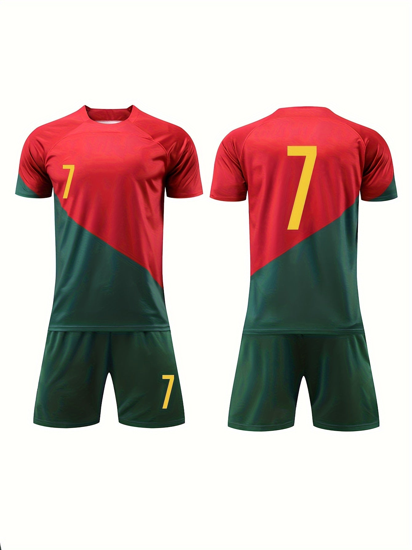 Quick Dry Football 7 Kids Boys Soccer Jersey & Shorts Set