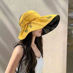 Butterfly Printed Ponytail Visor Hat UV Protection Sun Hat For Women