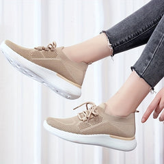 Women's Breathable Knit Sports Shoes Low Top Running Trainers