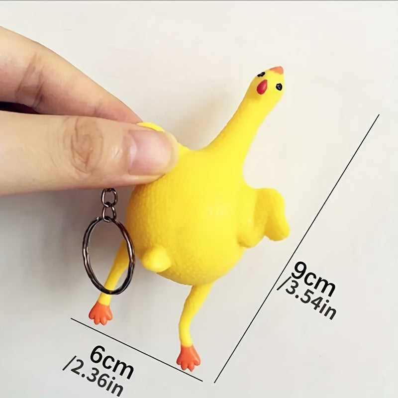 Funny Egg-Laying Chicken Keychains, Antistress Squishy Toys for Kids