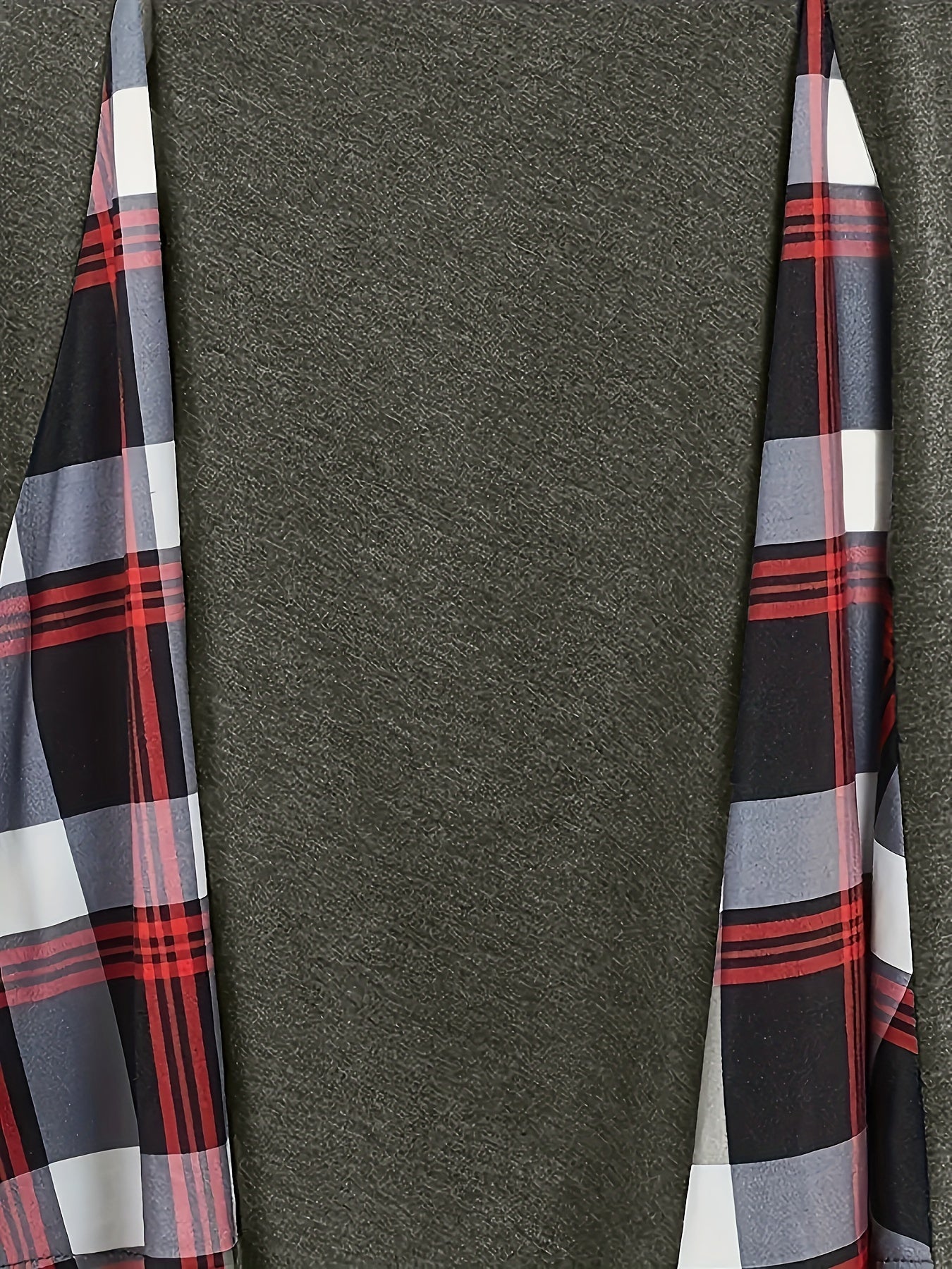 Colorblock Plaid Print Long Sleeve Dress