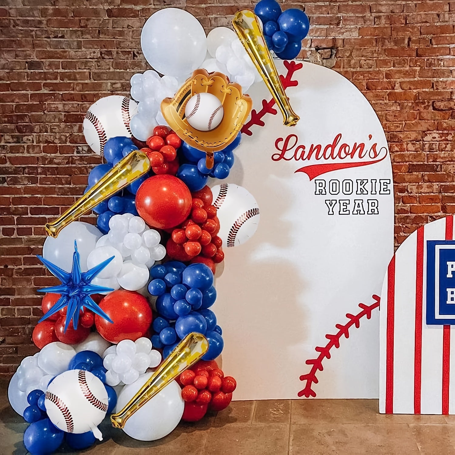 123pcs Baseball Balloon Toy Set Sports Theme Birthday Party Supplies