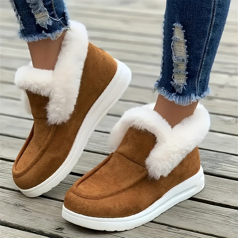Women's Warm Non-slip Sneakers Low Top Sport Shoes