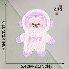 4pcs Space Bear Patches for Girls Clothing DIY Hand Sewing
