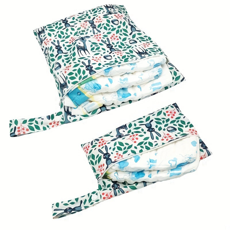 2pcs Deer Print Diaper Bag Washable Cloth Diaper Bag