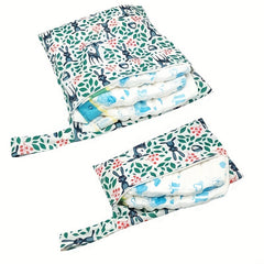 2pcs Deer Print Diaper Bag Washable Cloth Diaper Bag