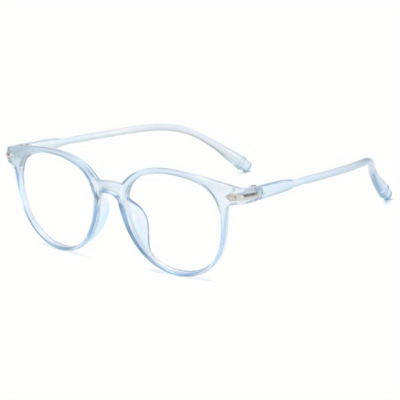 Men's Round Frame Reading Glasses Anti Light Casual Eyeglasses