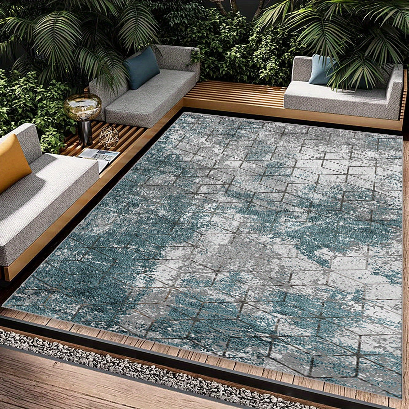 Soft Geometric Faux Cashmere Area Rug