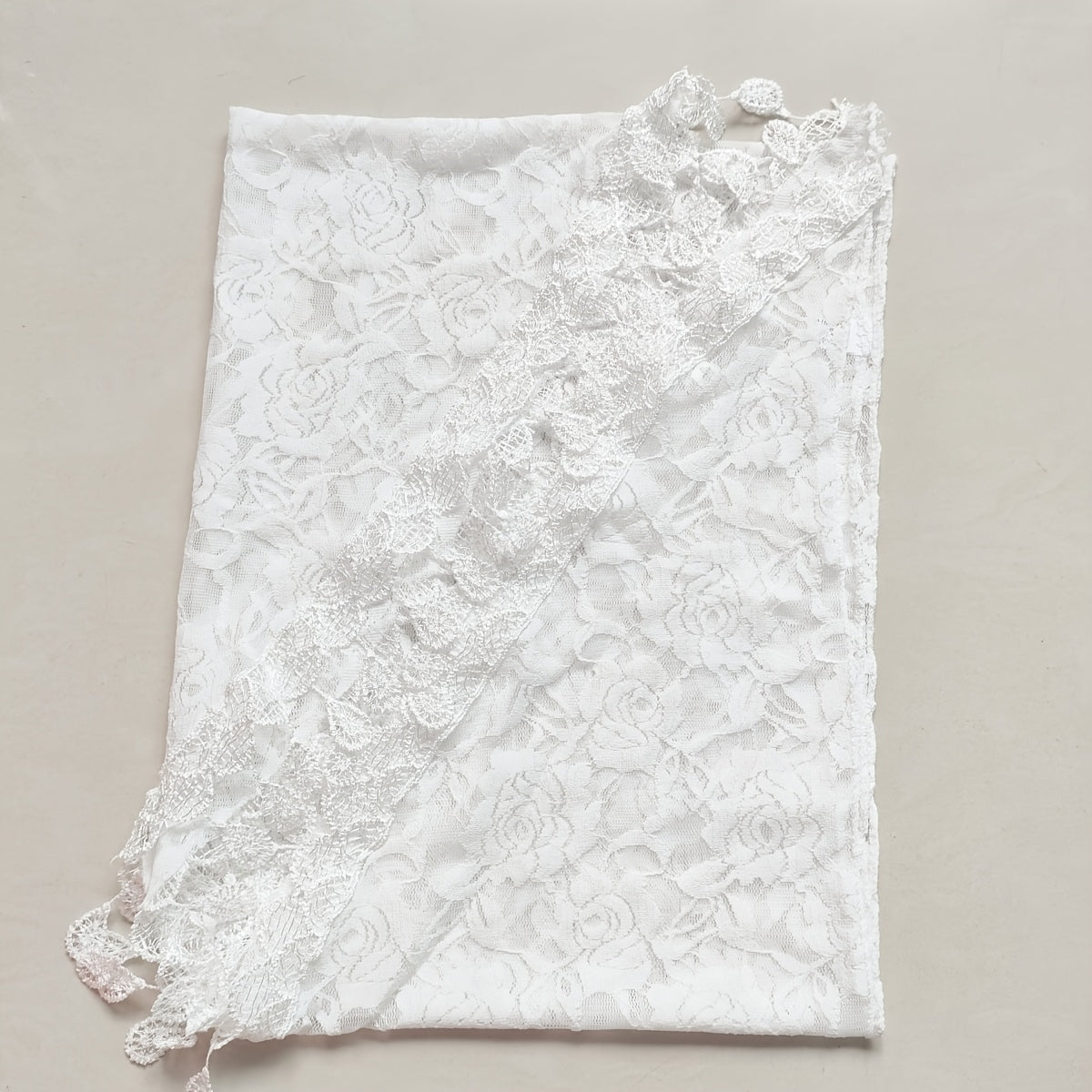 JOANSHRINE Rose Lace Sheer Bridal Veil Headscarf for Weddings Bridesmaids