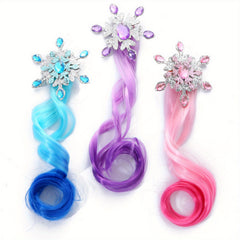 3pcs Children Gradient Wig Hair Clips Long Curly Hair Girls Braided Hair Rope