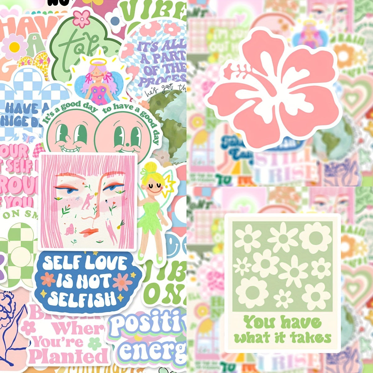 50pcs Literary Series Graffiti Stickers for Laptop Water Cup Decoration