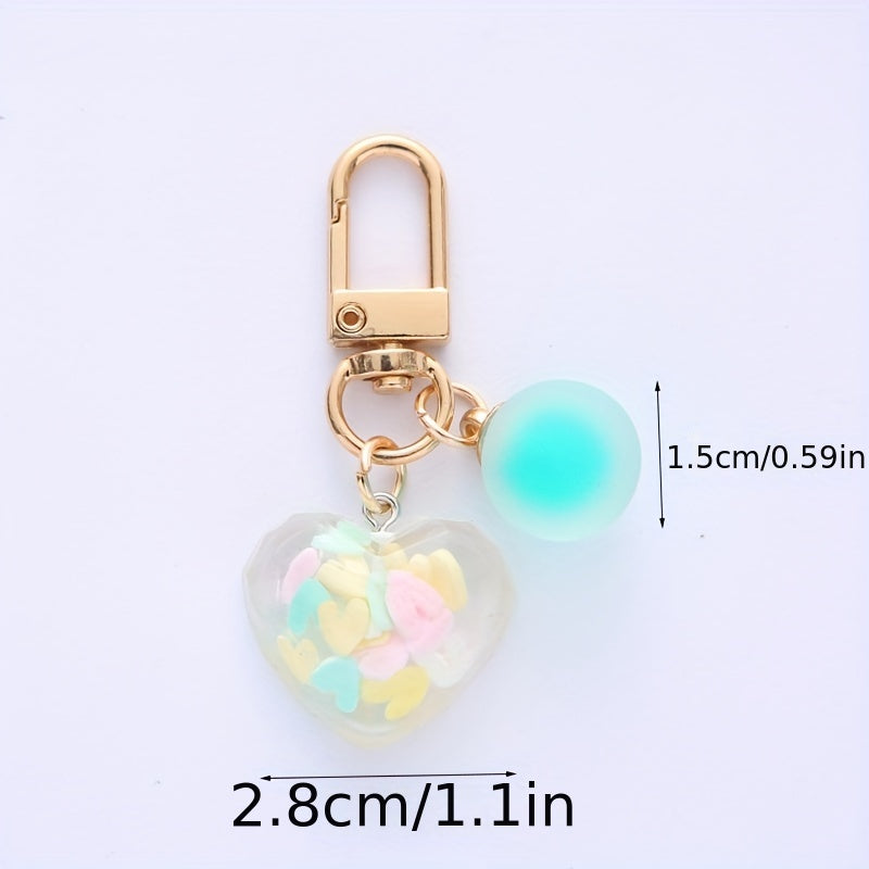 Women's Heart Shaped Pendant Keychain Bag Decor Year Gift