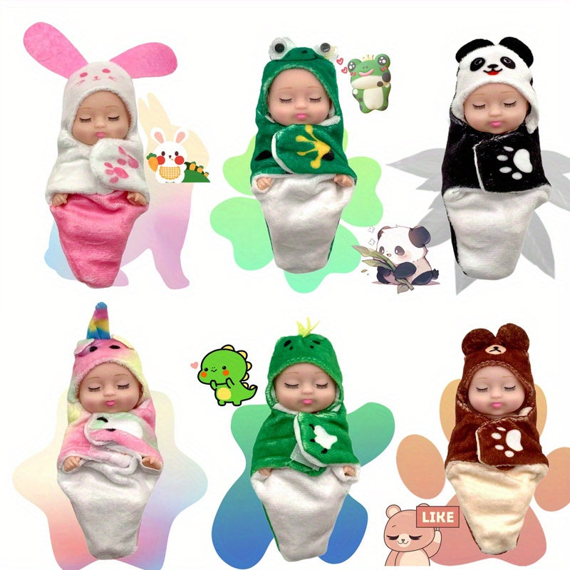 2pcs 4 7 Inch Sleep Doll Realistic Reborn Youngsters Doll Newborn Clothes