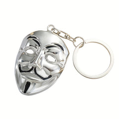 Clown Mask Keychain Metal Key Ring Purse Bag Backpack Car Charm Earbud Case